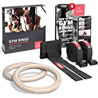 Los mejores  - BeMaxx Anillas de Gimnasia de Madera Fitness + Anclaje para Puerta &amp- guía de Ejercicios | Set de Entrenamientos…